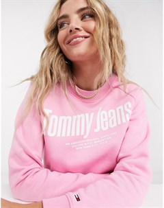 Розовый свитшот с логотипом Tommy jeans