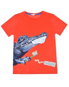 Красная футболка с принтом крокодил Paul smith
