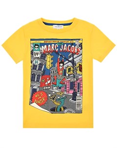 Желтая футболка с принтом комиксы детская Little marc jacobs