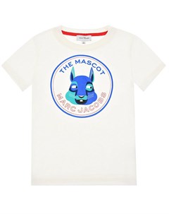 Белая футболка с принтом The Mascot детская Little marc jacobs
