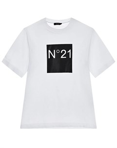 Белая футболка с логотипом детская No21