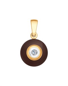 Подвеска из золота с бриллиантом и керамической вставкой Sokolov diamonds