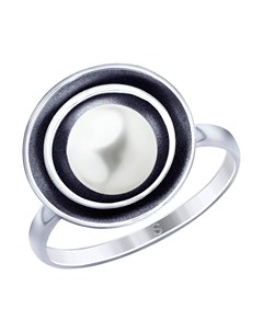 Кольцо из чернёного серебра с жемчугом Sokolov