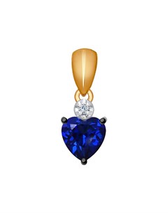 Подвеска Сердце из золота с бриллиантом и корундом Sokolov diamonds