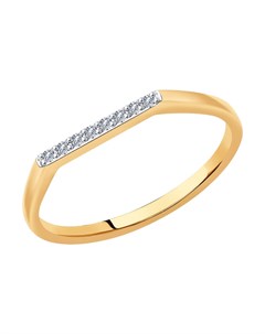 Кольцо из золота с искусственно выращенными бриллиантами Sklv