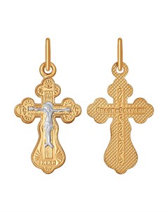 Крест из комбинированного золота Sokolov