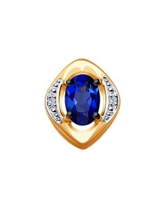 Подвеска из золота с бриллиантами и синим корунд синт Sokolov diamonds