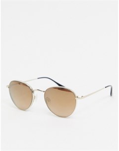 Круглые солнцезащитные очки в золотистой оправе Esprit