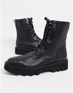 Черные кожаные ботинки на шнуровке Calvin klein