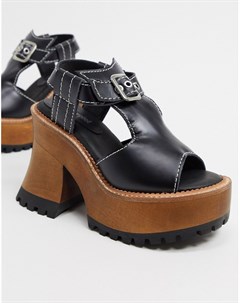 Черные сандалии на платформе Jeffrey campbell