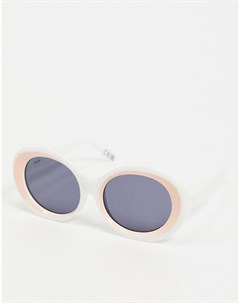Белые солнцезащитные очки в круглой массивной оправе Asos design