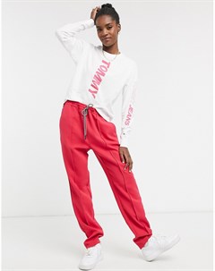 Ярко розовые узкие джоггеры Tommy jeans