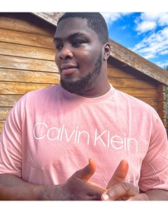 Розовая футболка с логотипом Big and Tall эксклюзивно для ASOS Calvin klein