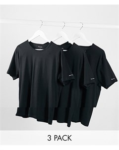 3 футболки в стиле casual черного цвета Paul smith