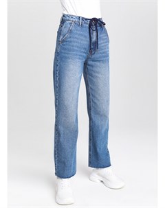 Прямые джинсы с высокой посадкой и шнурком на поясе Ostin