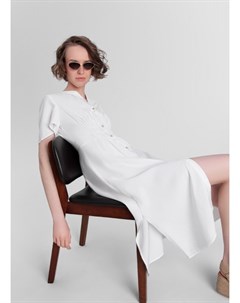 Белое платье с планкой на пуговицах Ostin