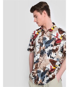 Рубашка из вискозы с тропическим принтом Ostin