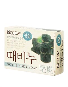 Мыло скраб для тела Rice Day Scrub Body Charcoal Soap Cj lion