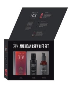 American crew подарочный набор gift set 3в1 100мл гель для бритья 100мл бальзам для лица 100мл