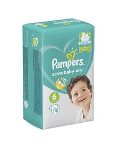 Подгузники Active Baby Dry Extra Large 6 13 18кг 16шт Pampers