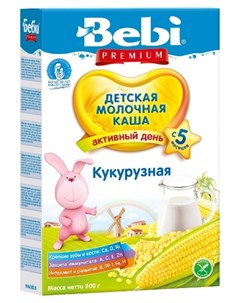 Детская каша Premium молочная кукурузная 200гр Bebi