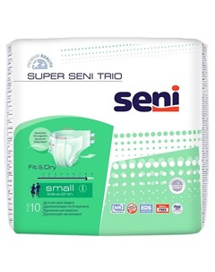 Подгузники Super Trio Air Small 1 размер 55 80см 10шт Seni