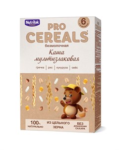 Каша мультизлаковая Premium Pro Cereals цельнозерновая безмолочная 200гр Nutrilak