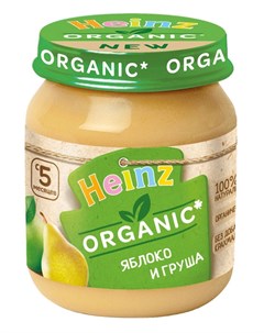 Пюре Яблоко и груша organic 120гр Heinz