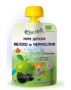 Пюре Organic яблоко и чернослив 90гр Fleur alpine