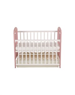 Кроватка детская Simple 328 бело розовая Polini-kids