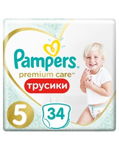 Подгузники трусики Premium Care Junior 12 17 34шт Pampers