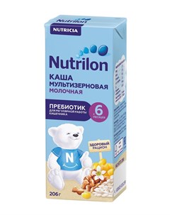 Нутрилон Каша жидкая молочная мультизерновая с пребиотиком с 6 месяцев 206г Nutrilon