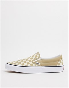 Кеды слипоны в коричневую клетку Classic Vans