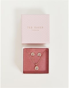 Серьги и ожерелье цвета розового золота Ted baker london
