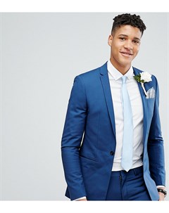 Синий супероблегающий пиджак с квадратными полами TALL Wedding Noak