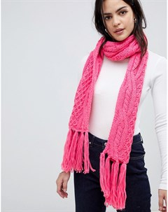 Вязаный шарф с узором в косичку Vero moda