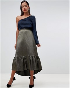 Асимметричная юбка с оборкой Closet london