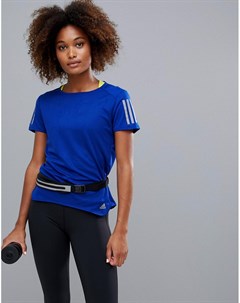 Синяя футболка с тремя полосками Running Adidas