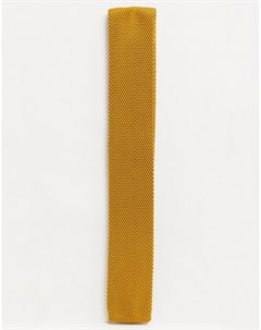Трикотажный галстук горчичного цвета Twisted tailor