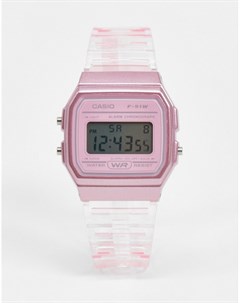 Розовые цифровые часы F 91WS 4EF Casio