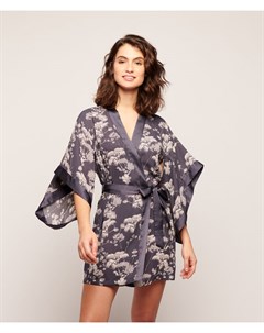 Атласный халат кимоно с цветочным принтом TOPAZ Etam