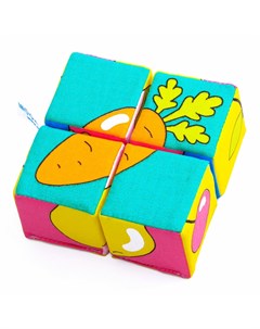 Кубики Собери картинку Ягоды фрукты овощи Мякиши