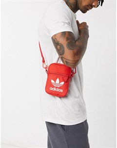 Красная сумка для полетов с логотипом трилистником Adidas originals