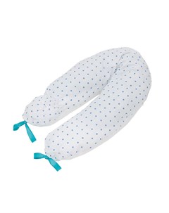 Подушка для беременных и кормящих Премиум белый в голубой горох Roxy kids