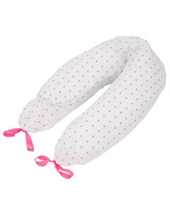 Подушка для беременных и кормления Премиум белый в розовый горох Roxy kids