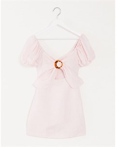 Платье мини с пышными рукавами и принтом фламинго Significant other