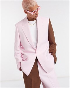 Двубортный пиджак от комплекта розового и шоколадного цвета Jaded london
