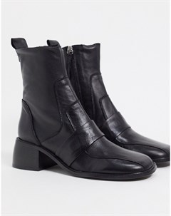 Черные кожаные ботинки Asos design