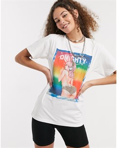 Свободная футболка с принтом девушки в стиле аниме O Mighty O'mighty