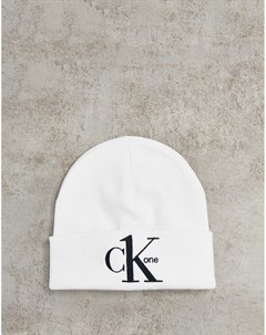 Белая шапка бини CK One Calvin klein